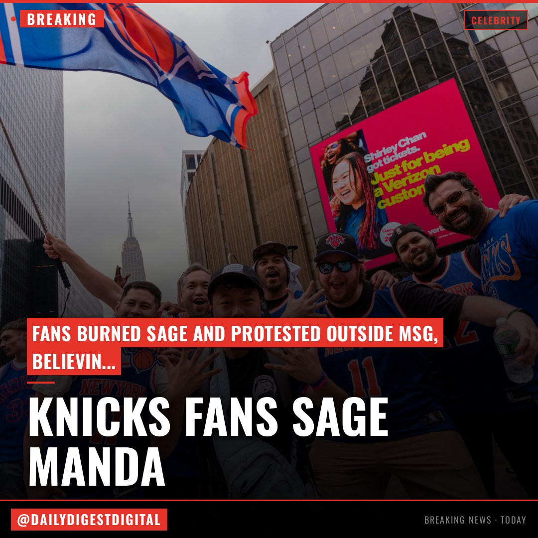 Knicks Fans Think Trump Cursed the Team. So They Burned Sage and Protested the Barricades Outside MSG
