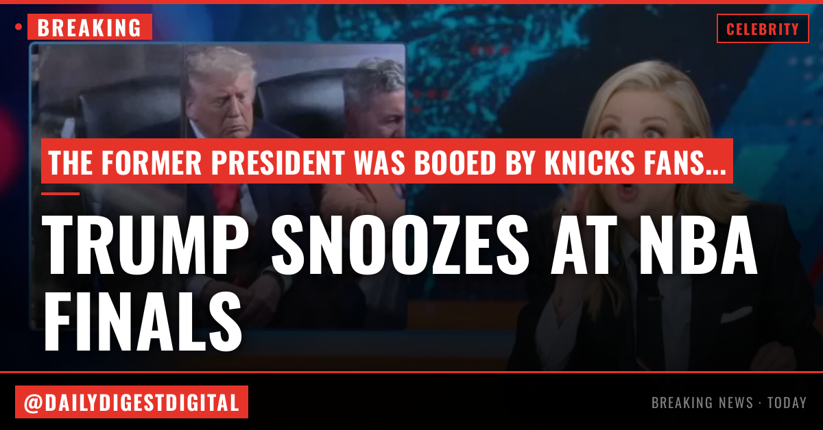 Late-Night Hosts Dunk On Trump For Falling Asleep During NBA Finals & “Jinxing” New York Knicks