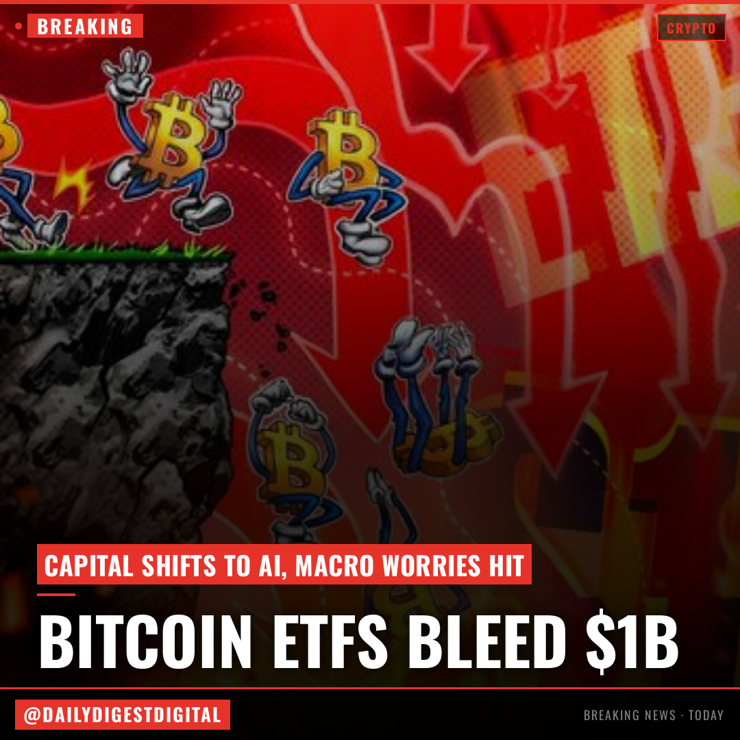Spot Bitcoin ETFs bleed $1B in a week, snapping six-week inflow run