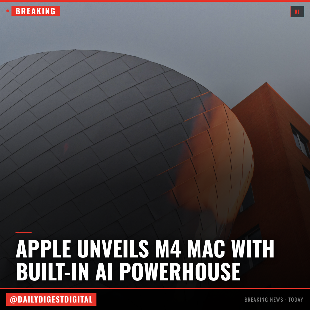 Apple announces M4 Mac with built-in AI chip for on-device LLMs