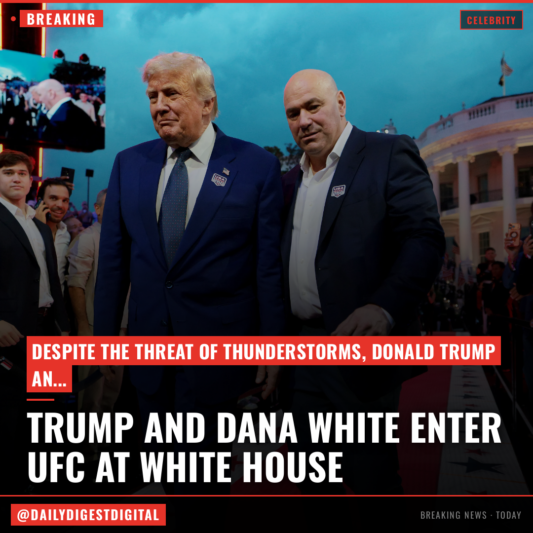 Donald Trump And Dana White Make Entrance To UFC Event At White House; Weather Concerns Remain