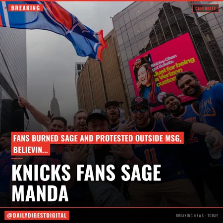 Knicks Fans Think Trump Cursed the Team. So They Burned Sage and Protested the Barricades Outside MSG