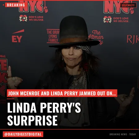 Tennis legend John McEnroe storms the stage during Linda Perry’s emotional show