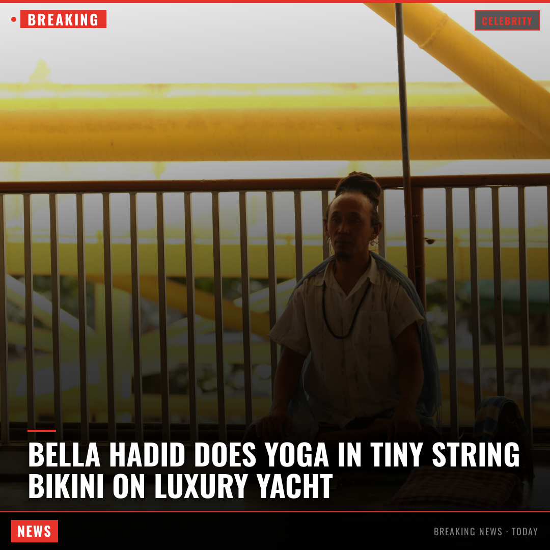 Bella Hadid does yoga in tiny string bikini on luxury yacht