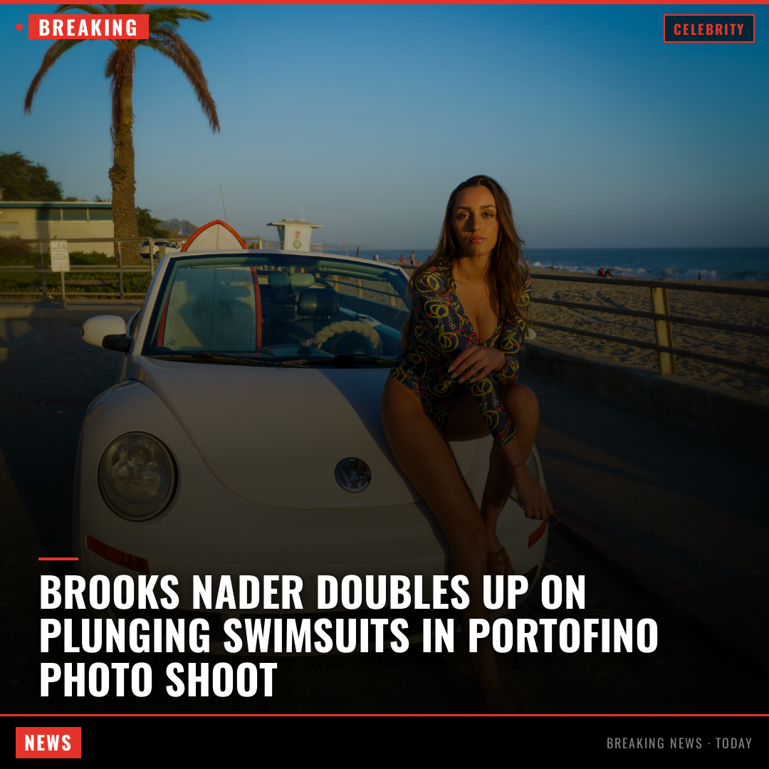 Brooks Nader doubles up on plunging swimsuits in Portofino photo shoot